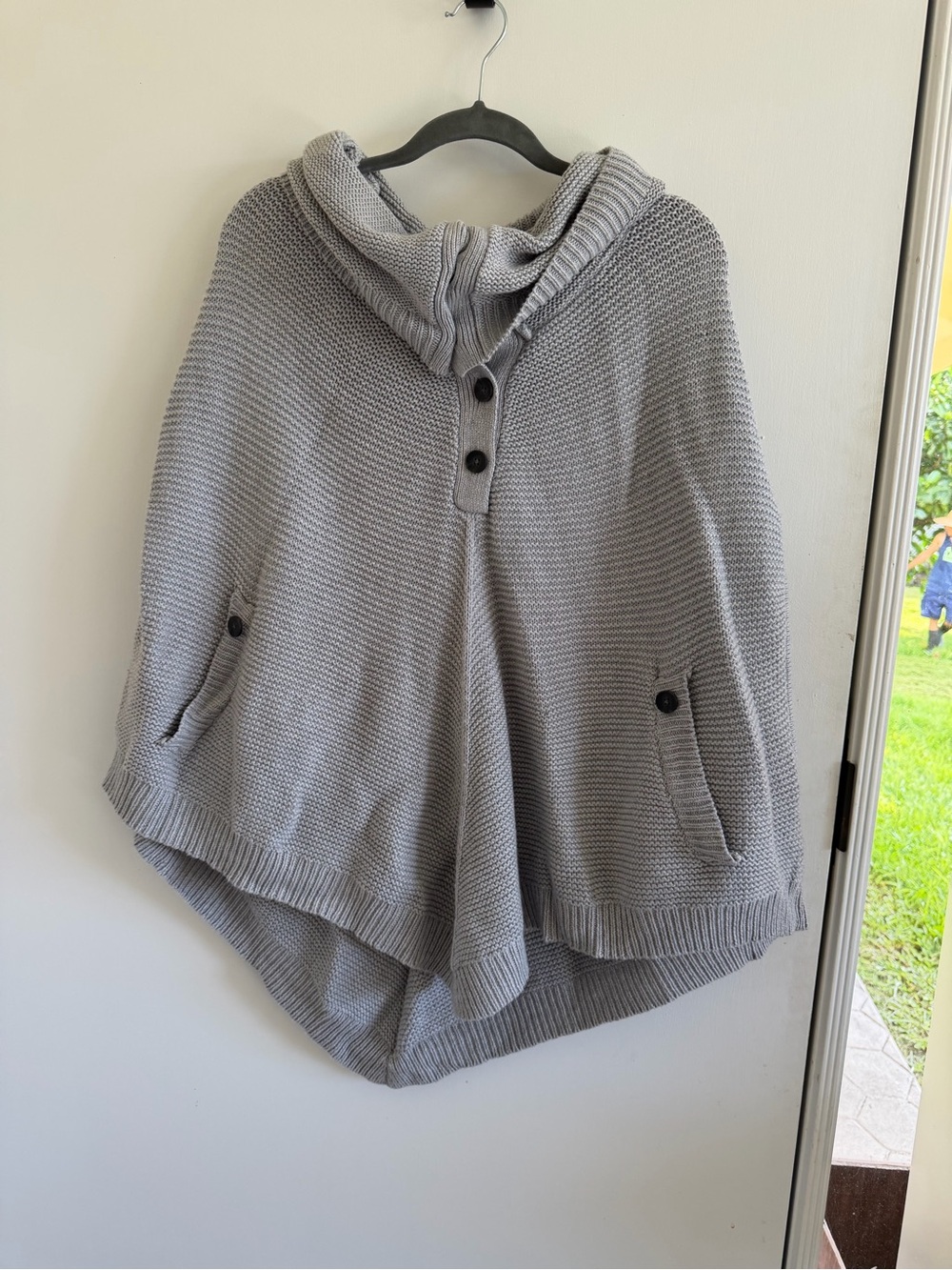 Banana Republic funnel neck knit pancho fall